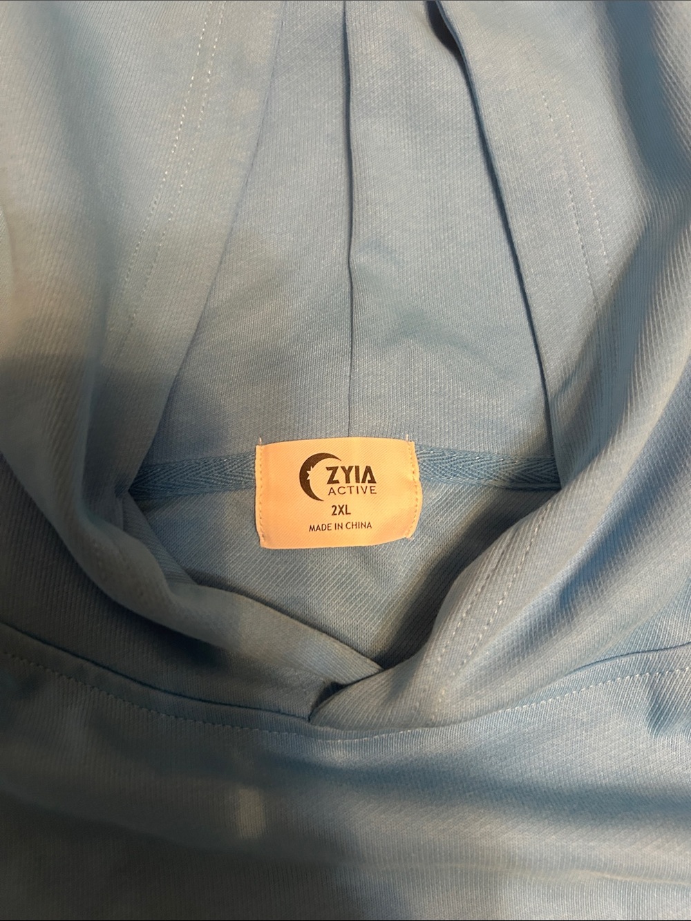 ZYIA Light Blue Cropped Hoodie with White Logo - Picture 2 of 2